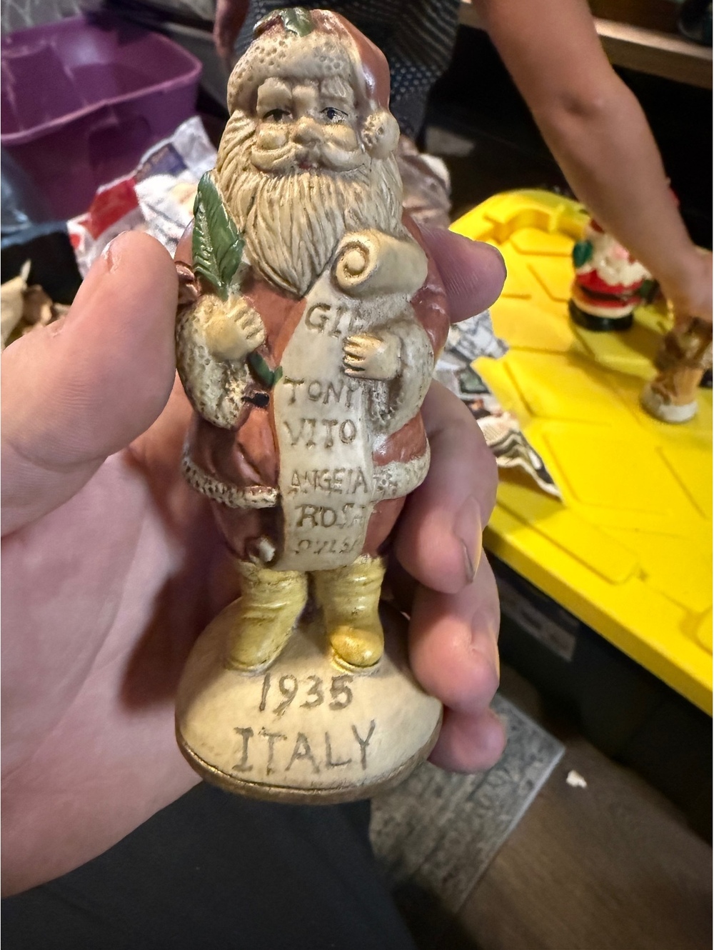 Vintage Santa Figurines from Italy (1935) and Mexico (1923)